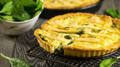 Receita de Quiche de espinafre e queijo gruyère