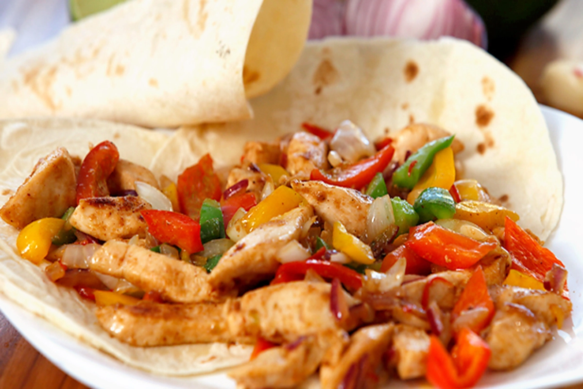 Receita de Fajitas de frango com pimentões